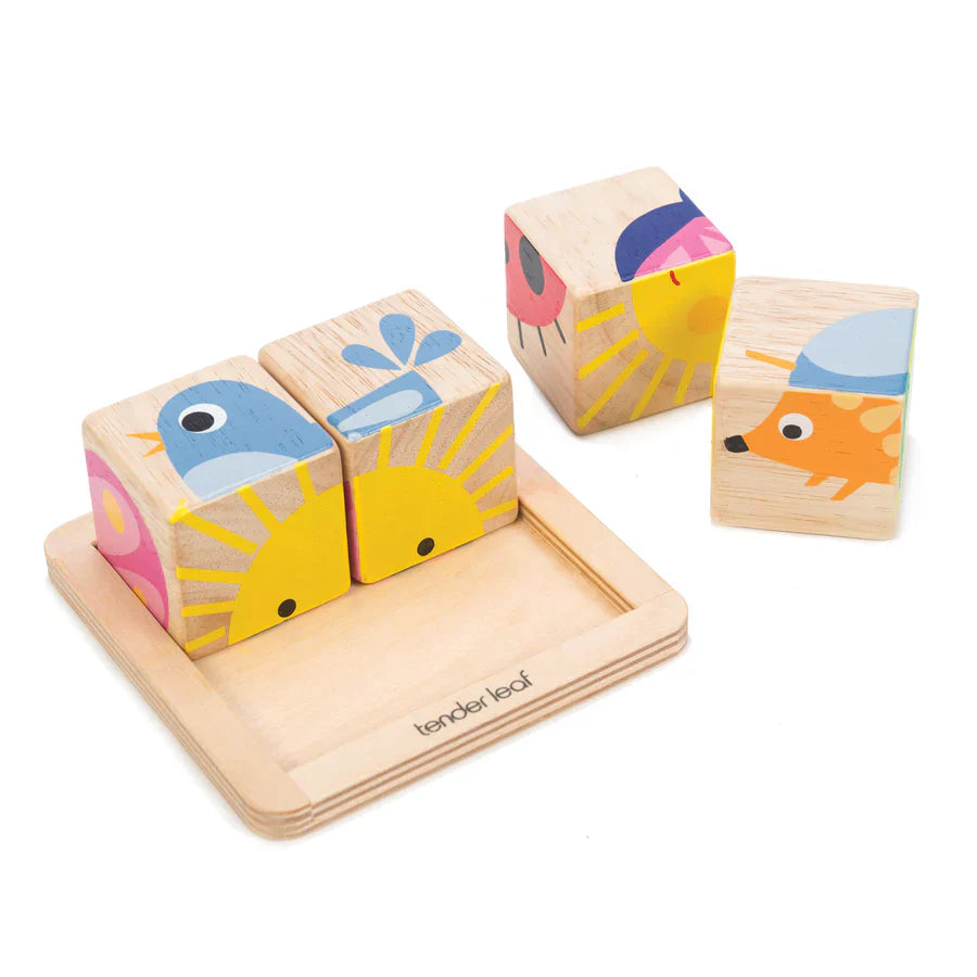 Baby Blocks 6-in-1 Wooden Puzzle - Tender Leaf Toys | Wooden Toy NZ