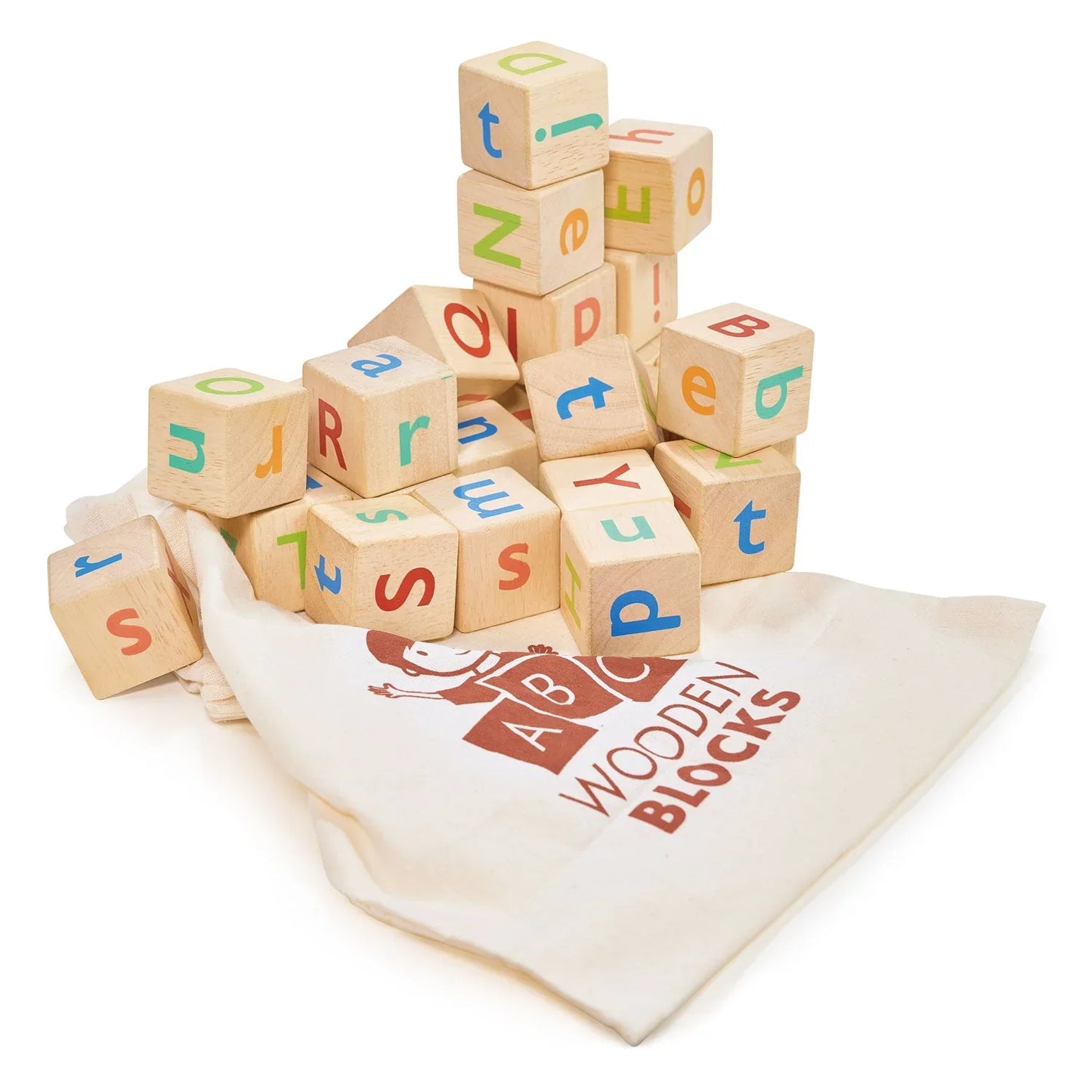 Alphabet Spelling Blocks – Mentari | Wooden Toy NZ