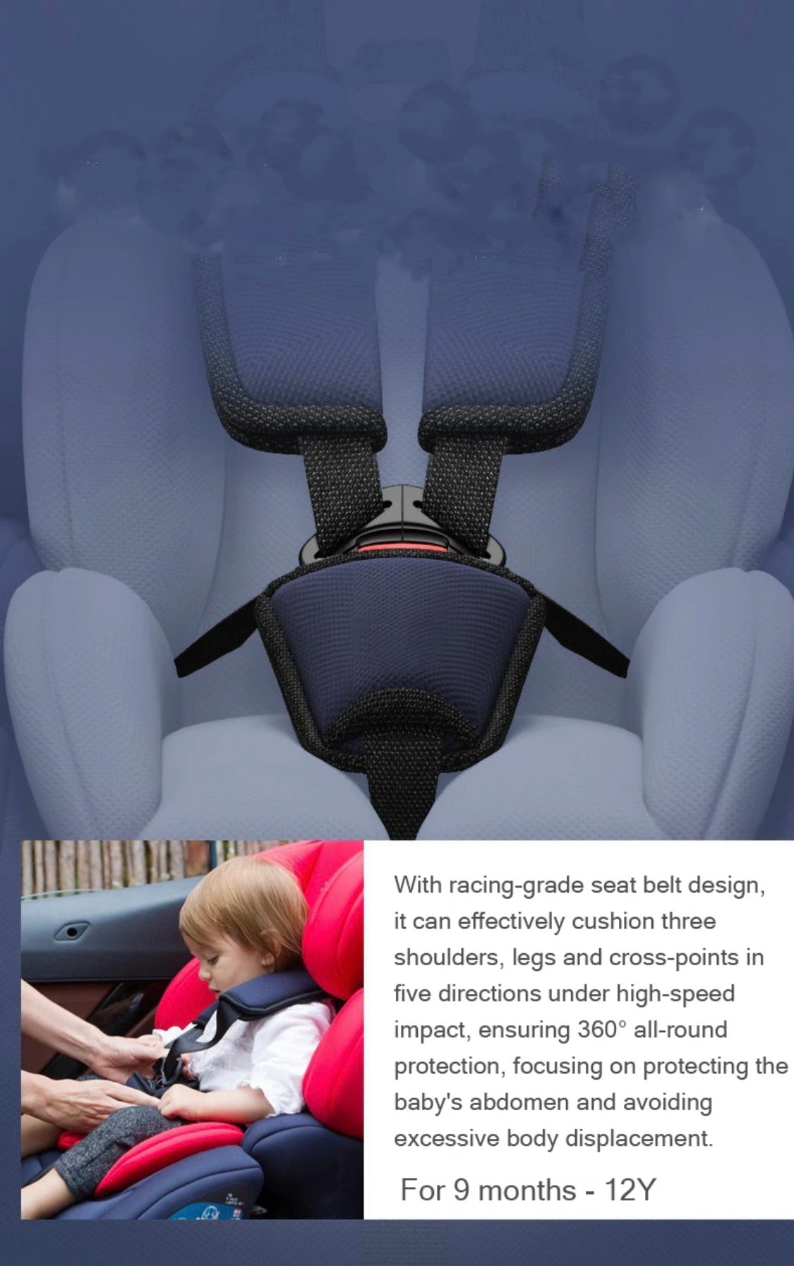 The Racer - Car Seat Booster with Adjustable Headrest