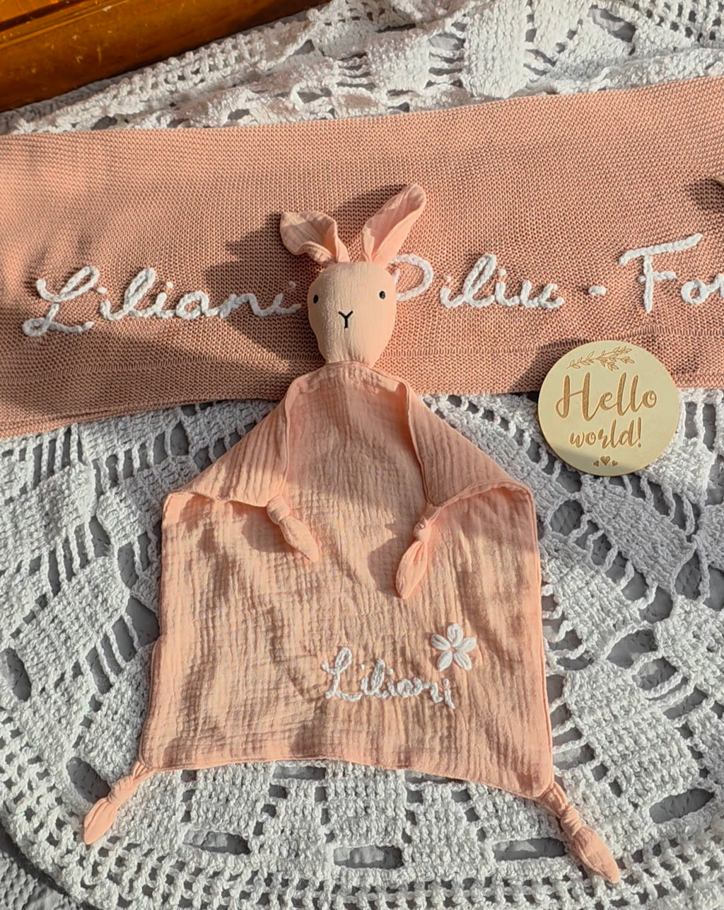 Personalised Baby Comforter - Pure Muslin Cotton