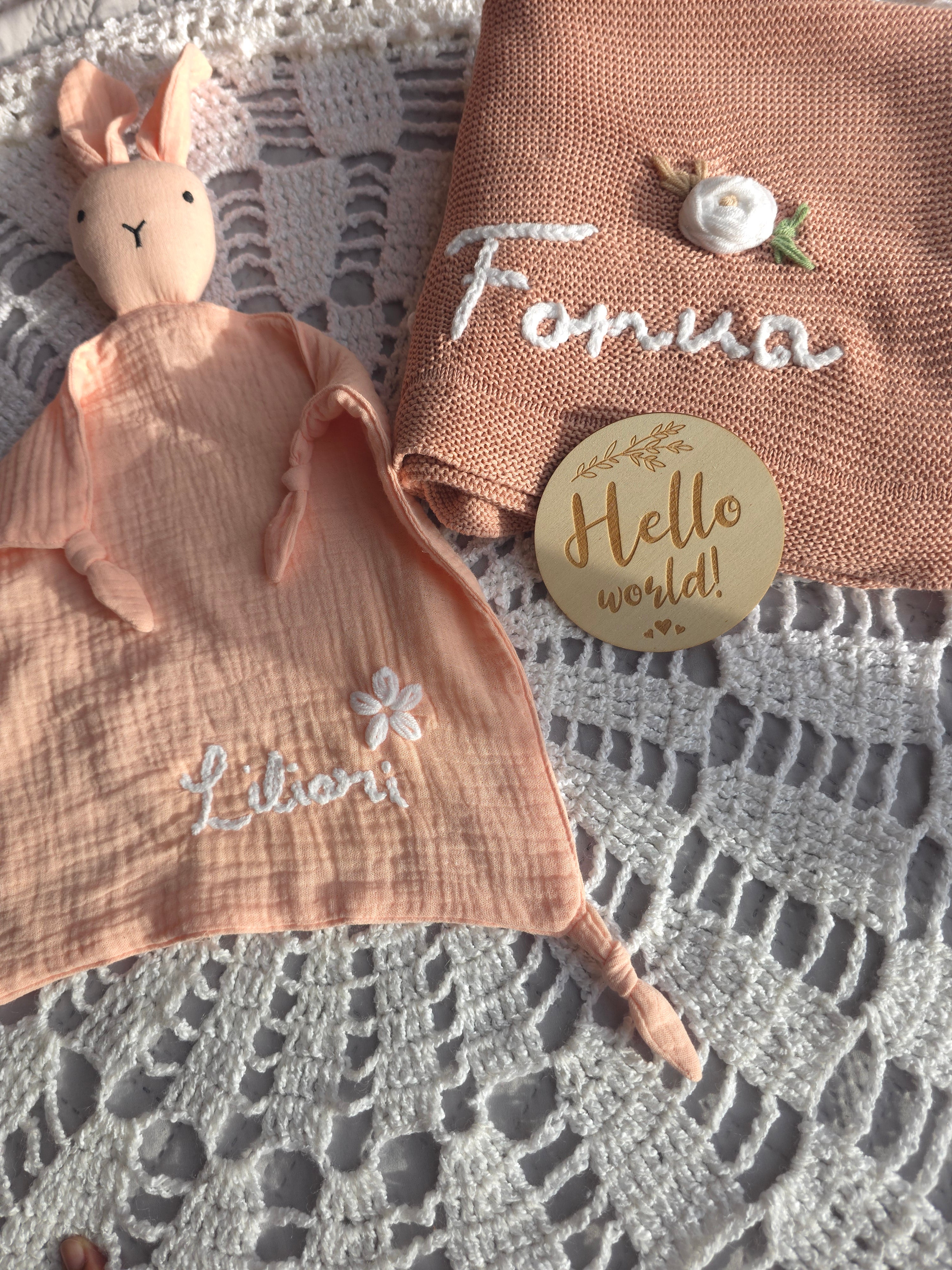 Personalised Baby Comforter - Pure Muslin Cotton