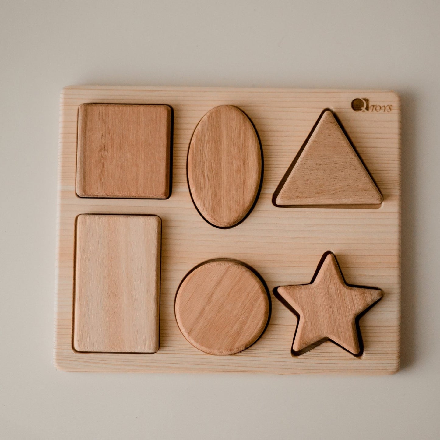 Chunky Wooden Shape Puzzle Board - QToys