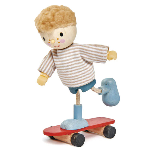 Edward with Skateboard - Tender Leaf Toys | Wooden Doll NZ