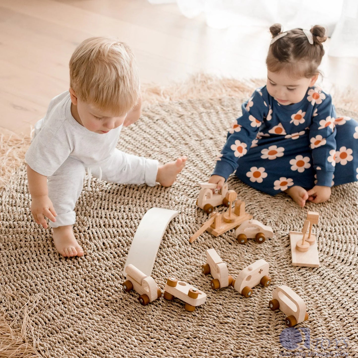 Wooden Vehicle Play Set - QToys | Wooden Toy NZ