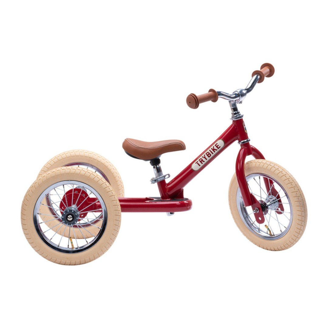 Red Vintage Balance Bike & Trike – Trybike | Balance Bike NZ