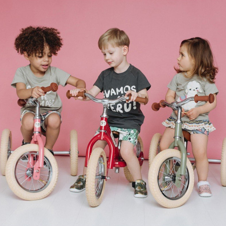 Red Vintage Balance Bike & Trike – Trybike | Balance Bike NZ